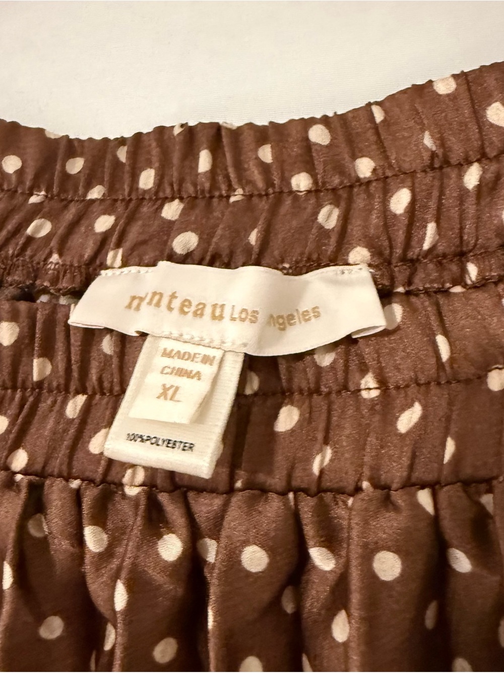 Monteau Brown Pleated Polka Dot Midi Skirt - Picture 6 of 6